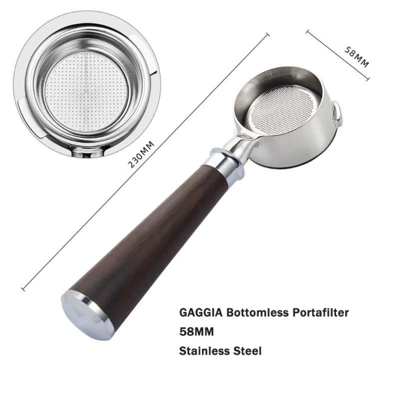 Bottomless Portafilter 58mm For GAGGIA With Stainless Steel, 52 OFF