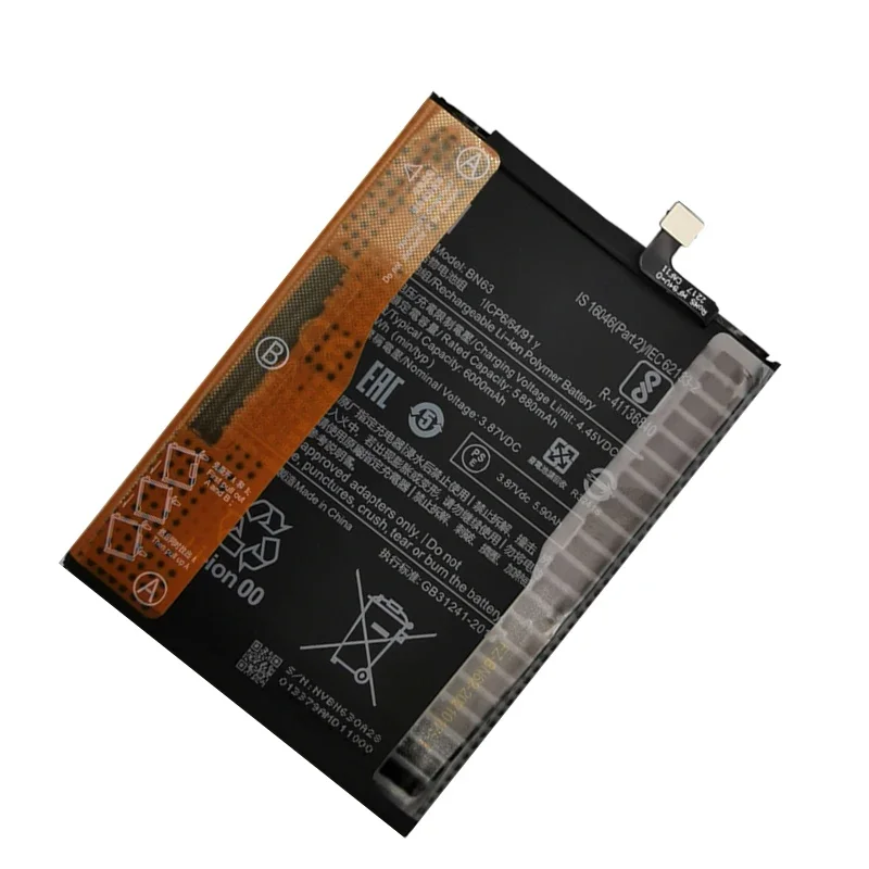 100% Original New High Quality Replacement BN63 6000mAh Battery For Xiaomi RedMi 10 / 10 PRIME Phone Rechargeable Batteries