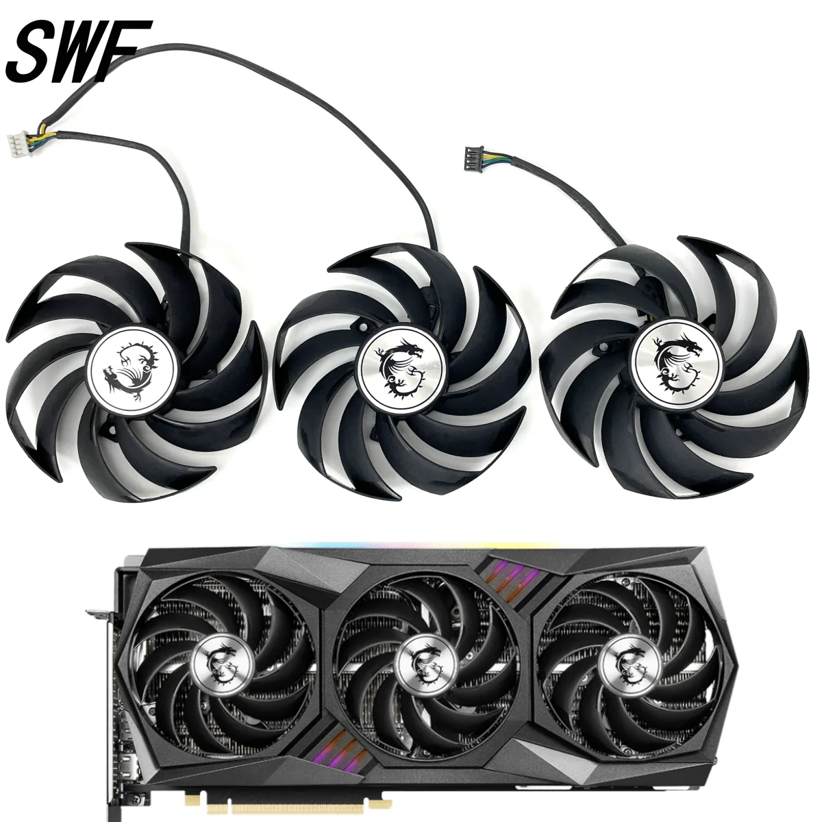 Muslimex Rx 6800Xt Gaming X Trio Fan Per Msi Rtx 3060 3060 Ti Rtx 3070 3080 3090 Ti Gaming X Trio Ventola Di Raffreddamento Della Scheda Grafica