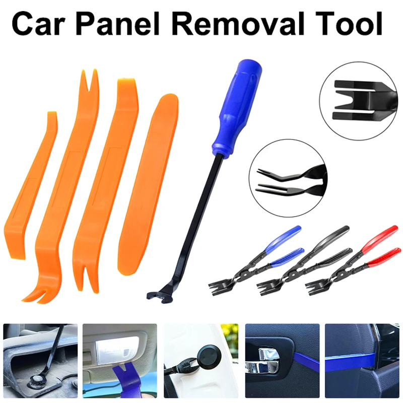 Auto Door Clip Panel Trim Removal Tool Kits Navigation Disassembly Blades Car Interior Plastic Seesaw Conversion Repairing Tools new auto door clip panel trim removal tool kits navigation blades disassembly seesaw car interior plastic seesaw conversion tool