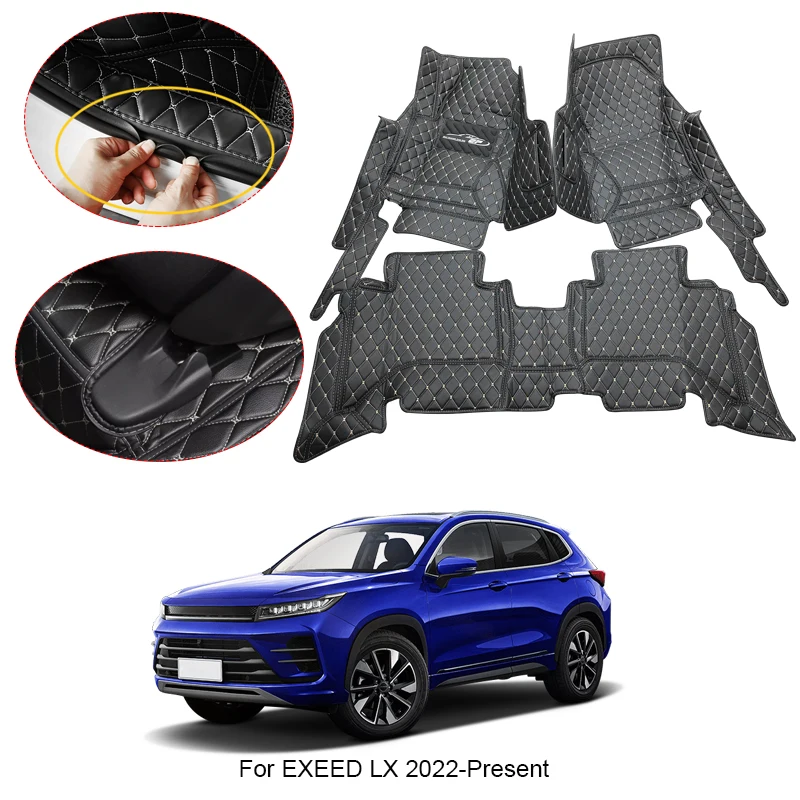 

3D полный объемный автомобильный напольный коврик для EXEED LX 2022 2023 2024 2025 подкладка для ног PU кожаный водонепроницаемый ковер авто аксессуары
