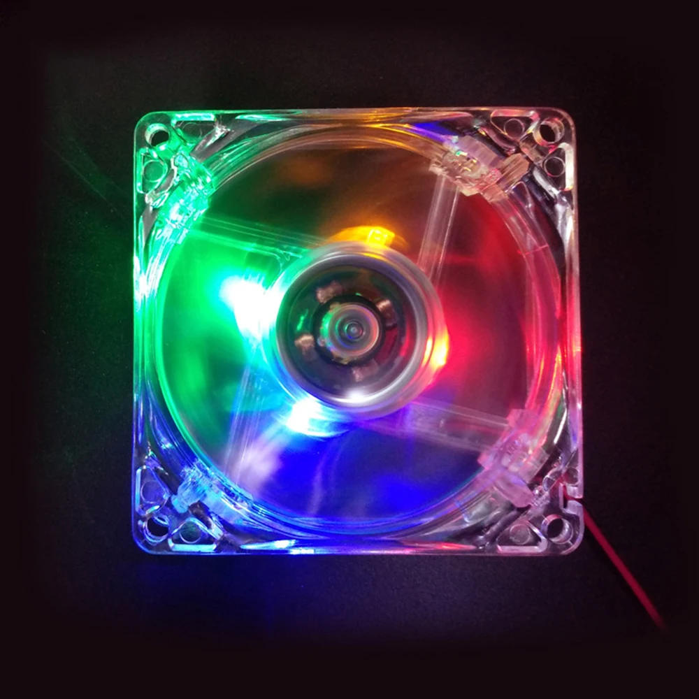 Cooling Fan 80mm Computer CPU Fan Cooler LED Computer PC Case Cooling Fan Ultra Silent Heatsink 80x80mm rgb light Fan,12v 3P IDE 4pin cooling fan gaming cooling fan