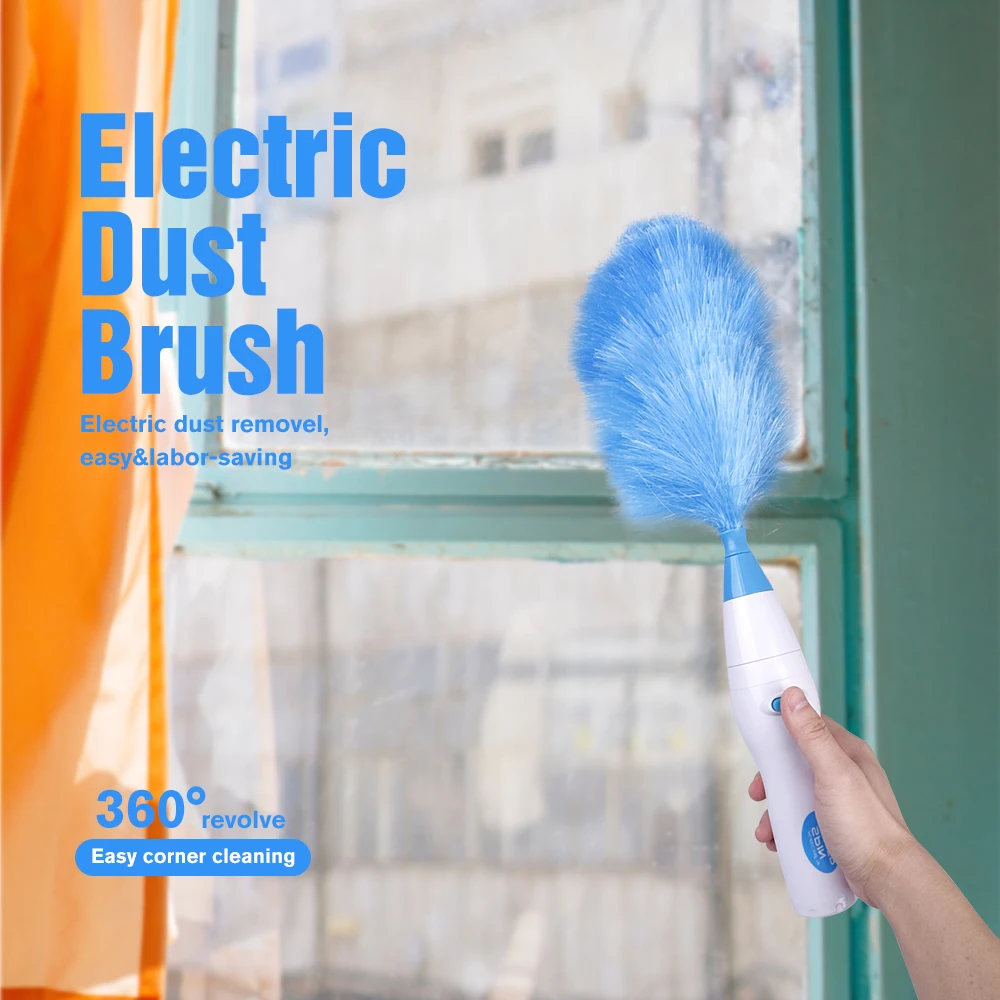 Electric Duster Brush 360&deg; no dead angle Electric Feather Duster Window Blinds Furniture Tool Household Helper dust cleaner cleaning duster,telescopic duster brush,feather duster,microfiber duster brush,wool duster brush,telescopic dust brush,microfiber dust brush,telescopic dust remover,disposable feather duster