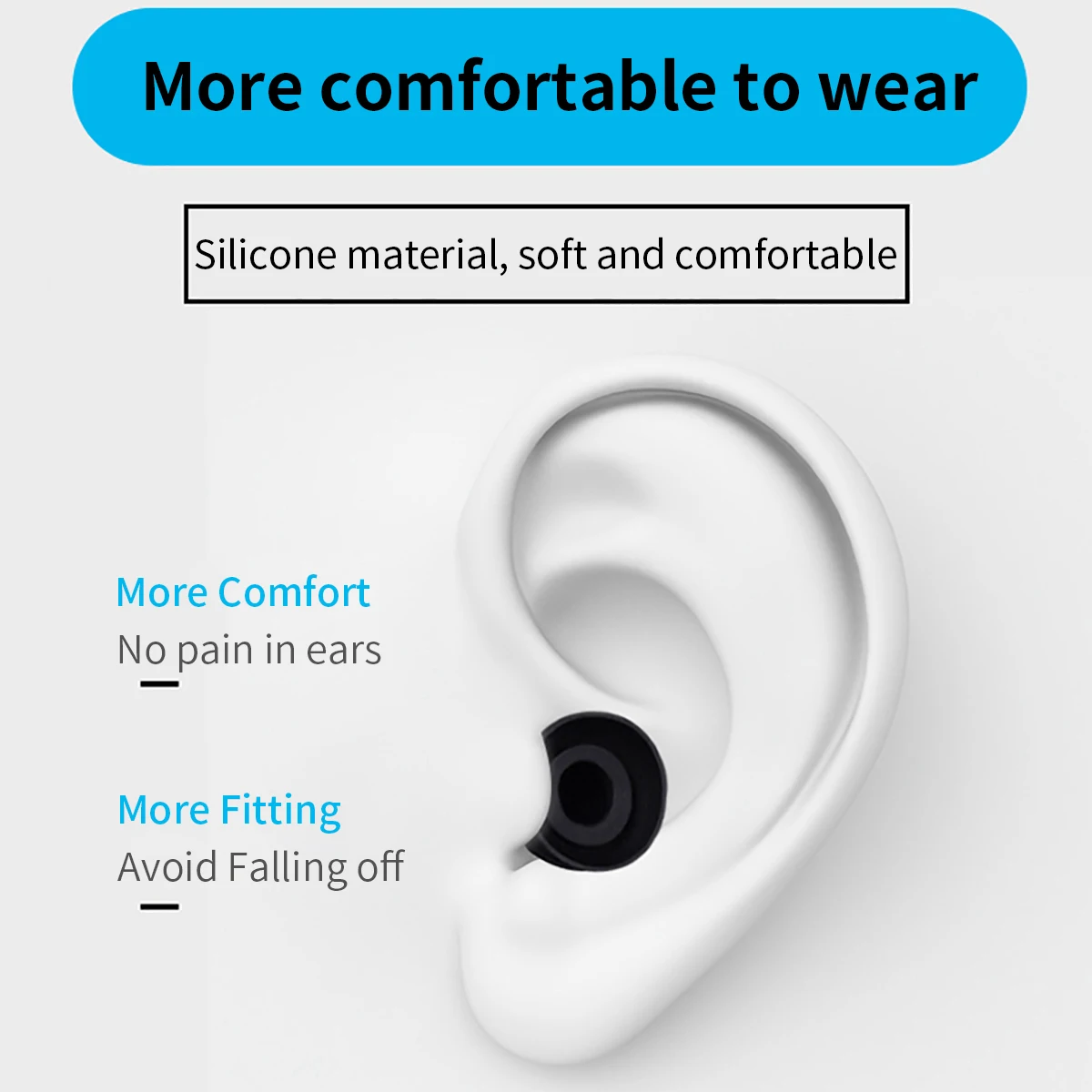 6Pcs Silicone Ear Tips for ONE More EVO Earbuds Eartips for KZ ZAS IEM/1More EVO/SONY WF-1000XM4 TWS Tips Anti-Slip Avoid Fall