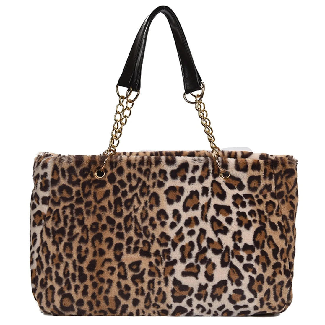 

Модная плюшевая Вместительная женская сумка-мессенджер с леопардовым принтом, Зимняя Повседневная теплая сумка через плечо, роскошная ретро-сумка