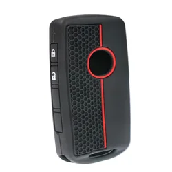 Silicone Key Case Cover with Dual Button Protection (Black)