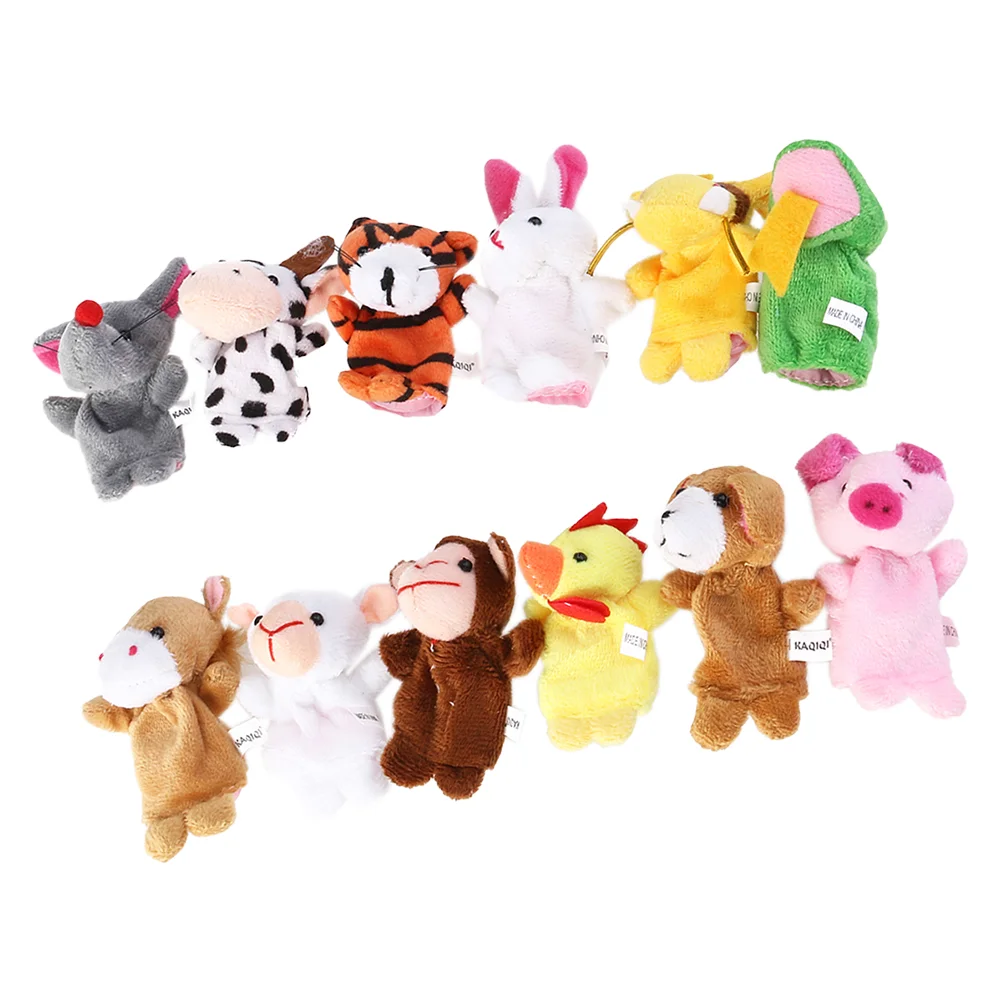 

12 Pcs Finger Puppet Story Puppets Puzzle Adorable Cloth Wear-resistant Dolls Toys
