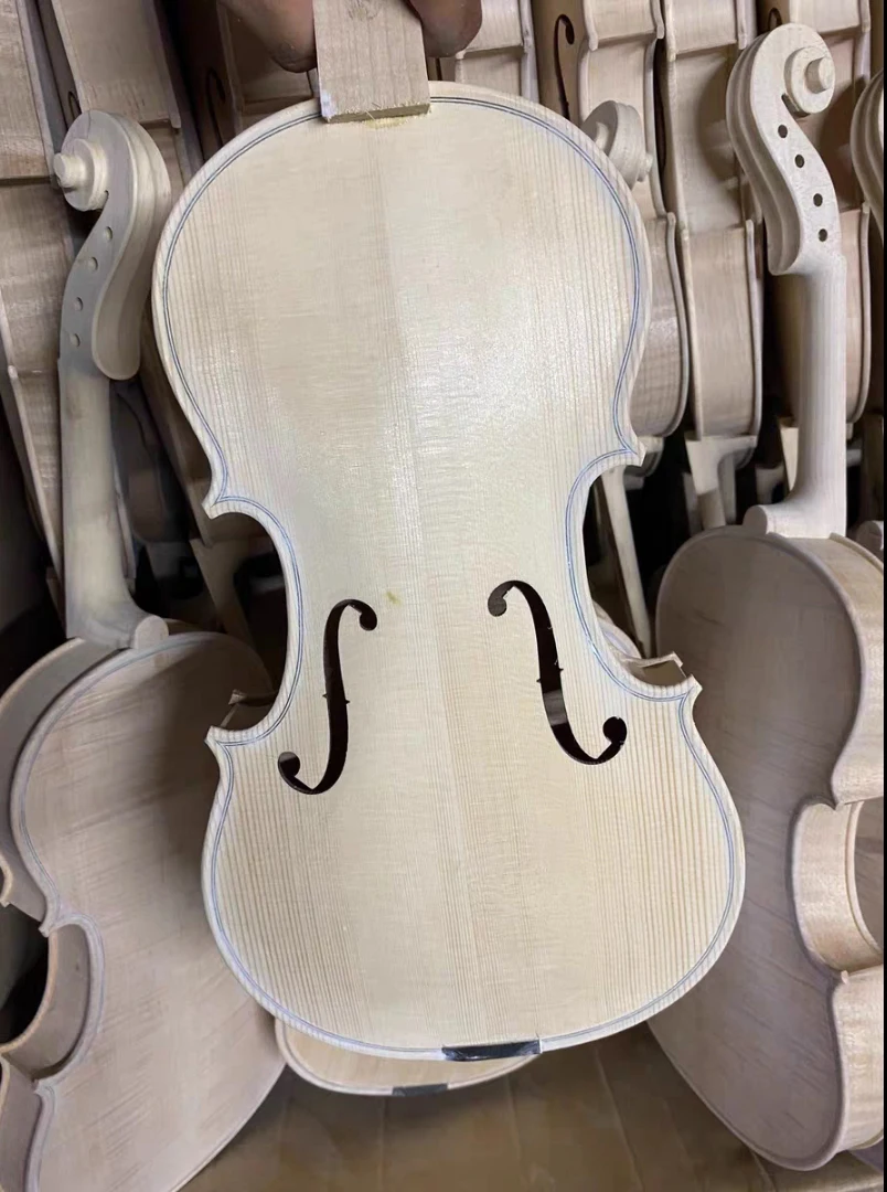 over 30 years All European Wood Violin 4/4 Guarneri 1743 professional Handmade white embryo unfinished violin Ebony Fingerboard