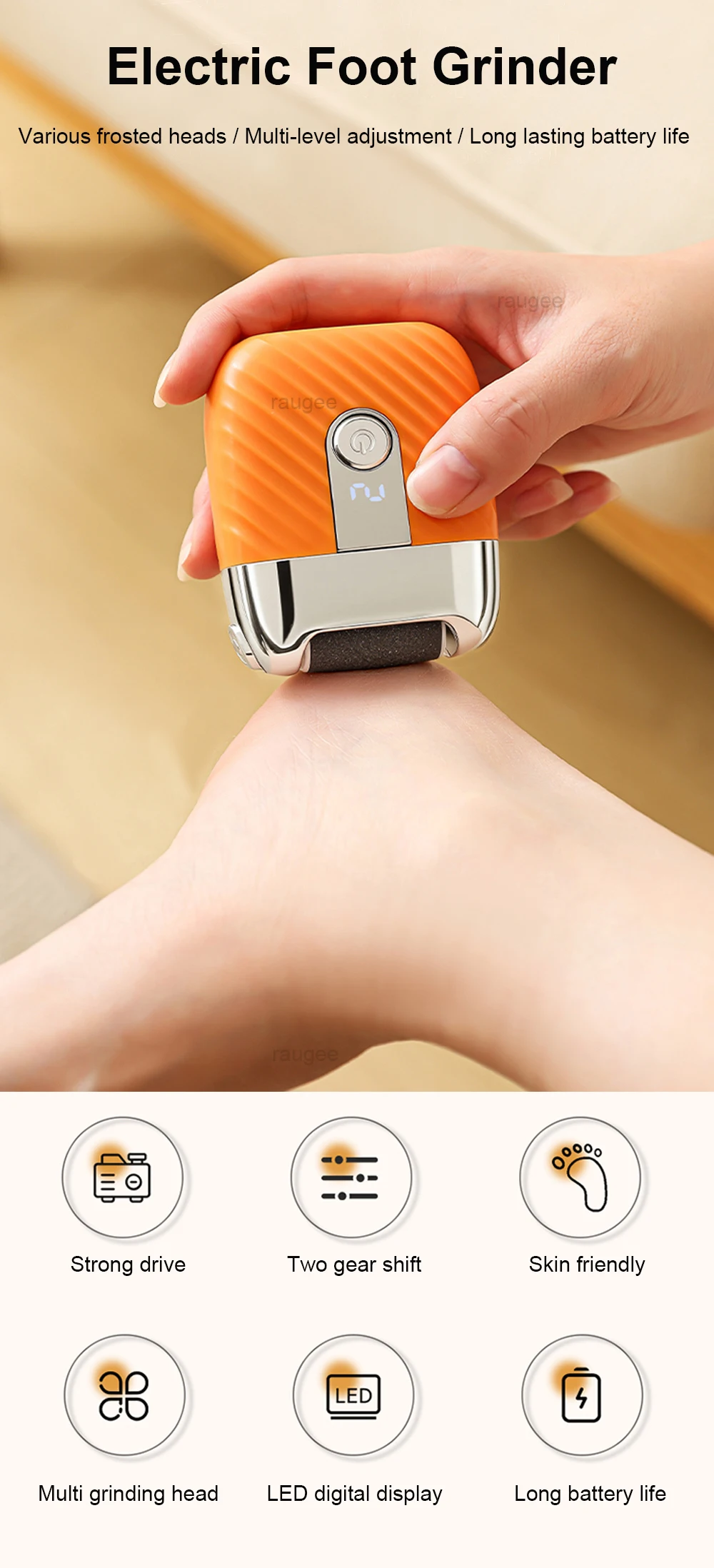 Râpe pieds électrique rechargeable usb anti-callosités pieds_voghion.com