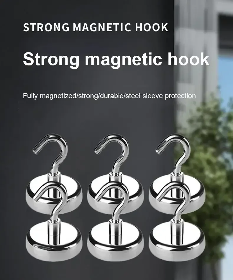 Description Picture 4 of itemAdhesive Wall Hooks Magnet Strong Magnetic Hook Kes Holder Home Decoration Kitchen Bar Storage Hooks Hanger Bathroom Accessories