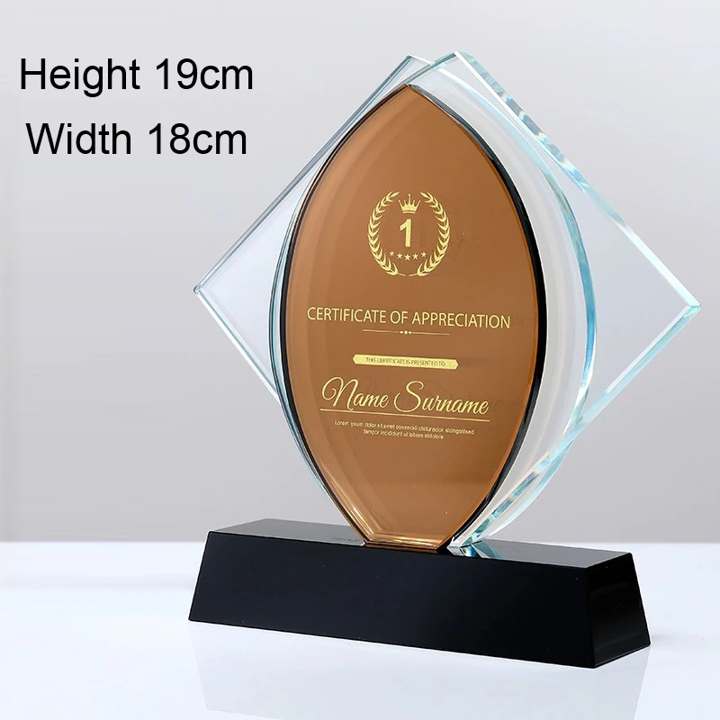 Customized Color Printing Crystal Trophy Creativity Send Friends Award School Graduation Company Annual Meeting Competition, 1Pc