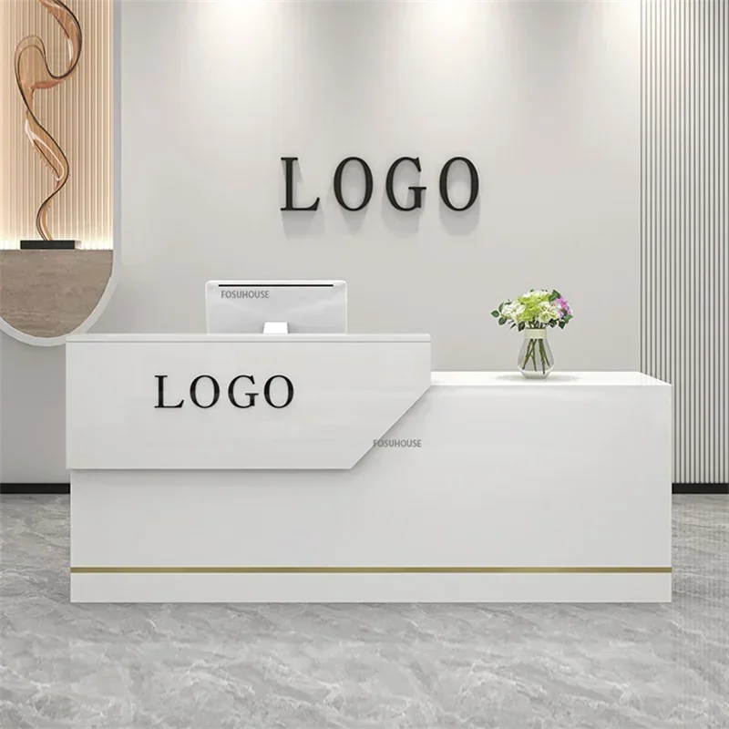 Modern Clothing Store Beauty Salon Barber Shop Checkout Counter Minimalist Company Front Desk Reception Desks Bar Counter Table