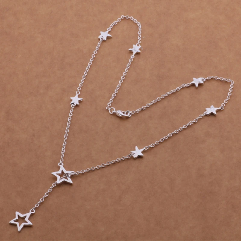 Pendant Necklace Silver Necklace Silver Pendant 925 Sterling Silver Fashion Star Pendant Necklace for Women