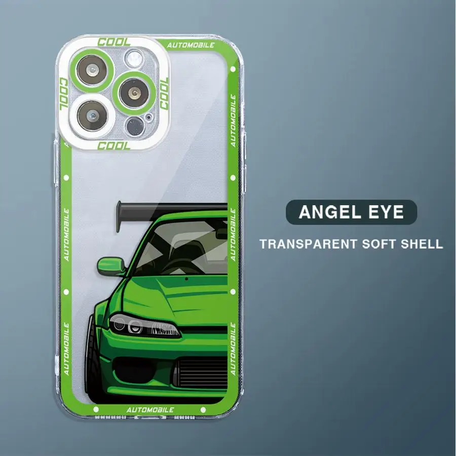 Drift Car Clear Silicone Phone Case