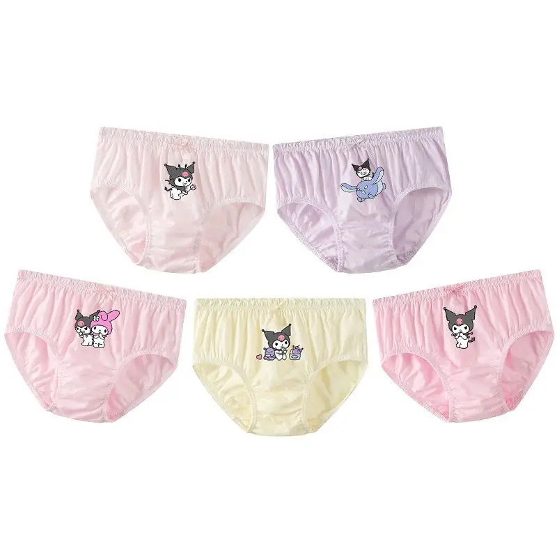 

5Pcs My Melody Anime Kawaii Sanrio Children Underwear Panties Cute Kuromi Pochacco Triangle Short Breathable Pants Kids Gifts