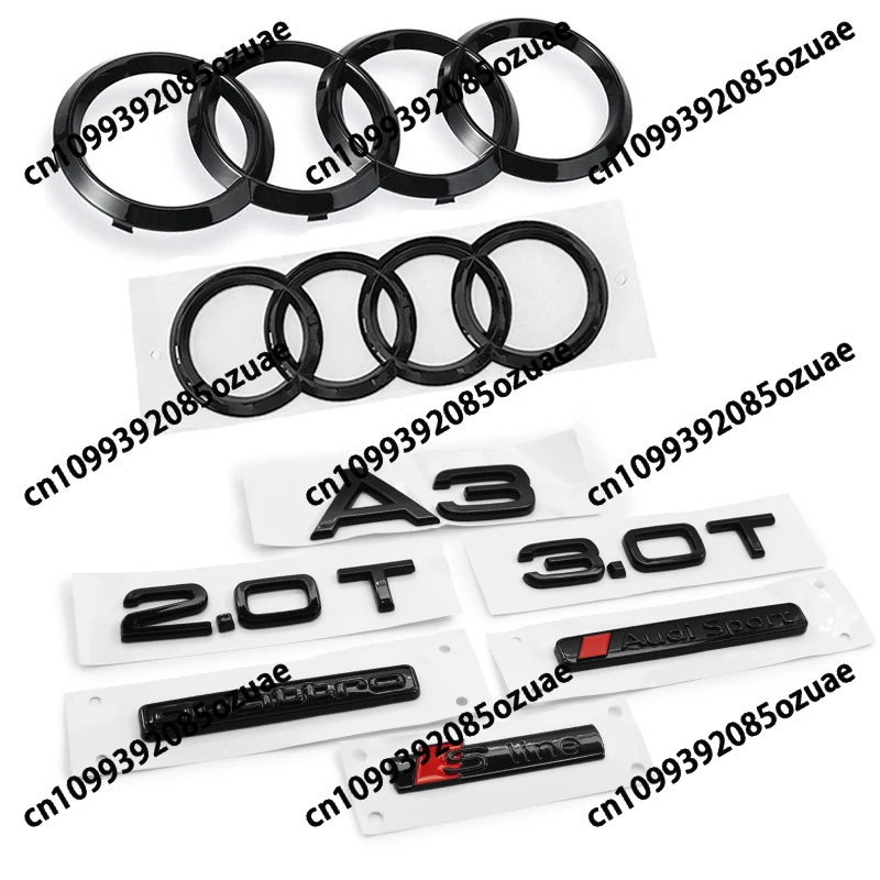 Premium Car Styling Logo Emblem Sticker - Front & Rear Trunk Accessories with 4Ring Design