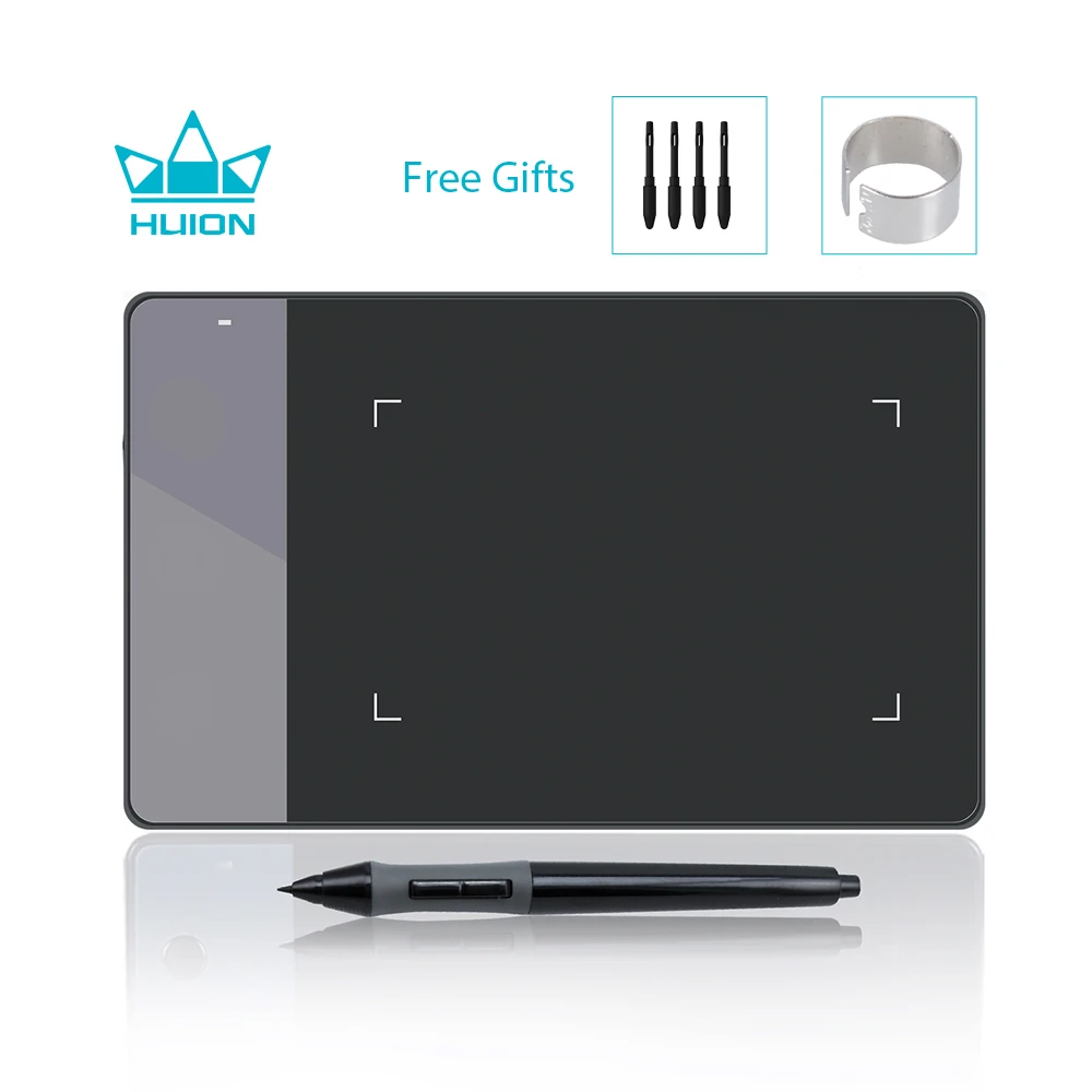 Huion 420 Mesa Digilitalizadora 4×2 Polegada Mini Desenho Tablet Assinatura Pad com Digital Stylus Reposição Nibs para Artista Iniciante