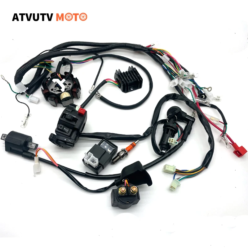 Full Complete Electrics Wiring Harness Cdi Stator For Chinese Atv Cg150-250Cc Zongshen Buggy Go Kart 90Cc 110Cc 125Cc