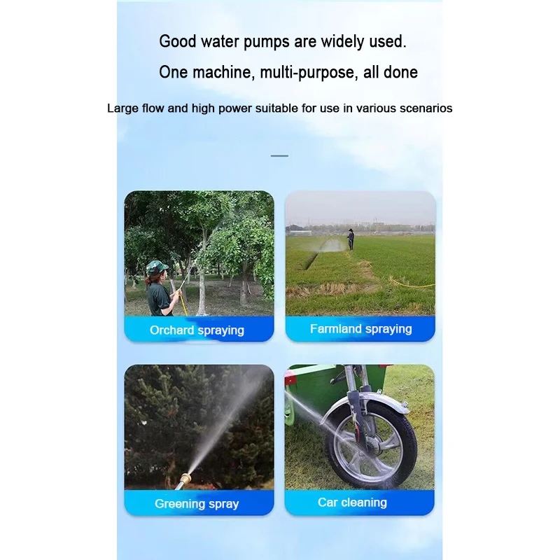 Double Cylinder Piston Agricultural Electric High Pressure Pump Garden Tools Spraying Watering Car Wash Irrigation