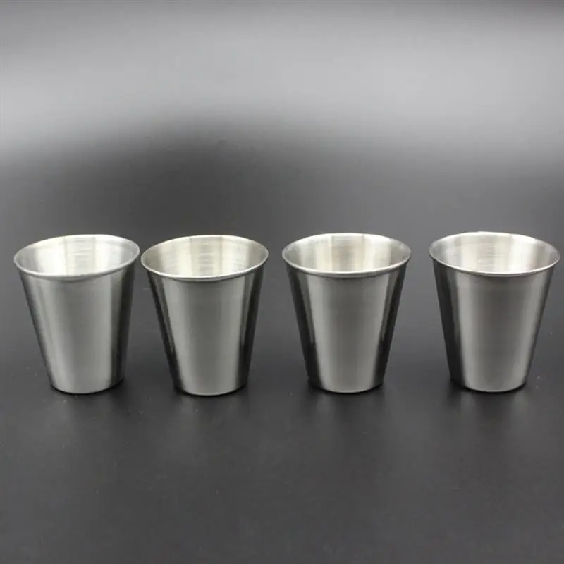 12pcs Cup Stainless Coffee Glasses Cups Portable Drinking Tumbler Spirits Cup Glasses Cups Sauce Holder For Home drinking vessels