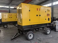Générateur diesel mobile sur remorque à 4 roues, générateur diesel silencieux 300 kW, 375 kVA avec alternateur sans balais, moteur diesel 6126 6