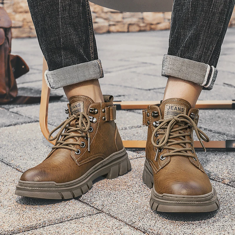 Men's Chukka Boots Waterproof Leather Casual Lace Up Ankle Oxford