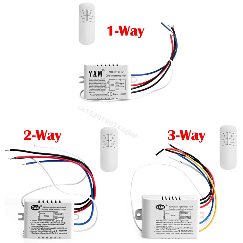 Wireless-1-2-3-Channel-ON-OFF-Lamp-Remote-Control-Switch-Receiver ...