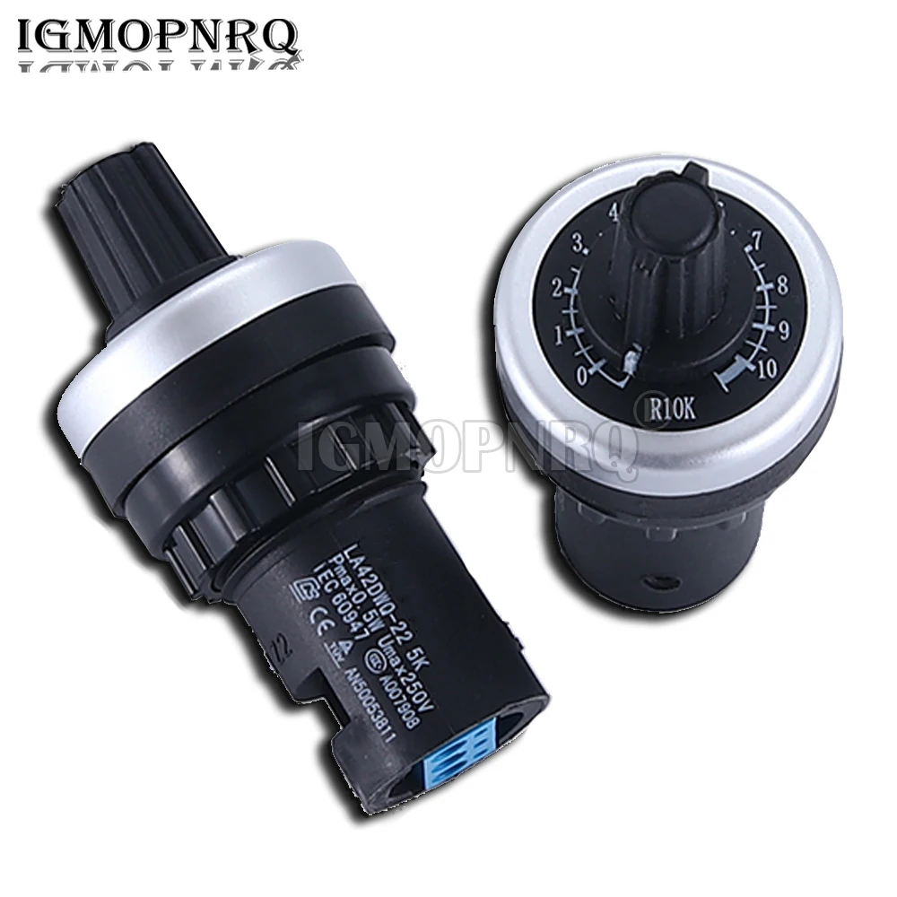 Rotary Potentiometer Electronic Components 1PCS LA42DWQ-22 1K 2K 5K 10K 22mm Diameter Pots Rotary Potentiometer Converter Governor Inverter Resistance Switch 20K 50K 100K