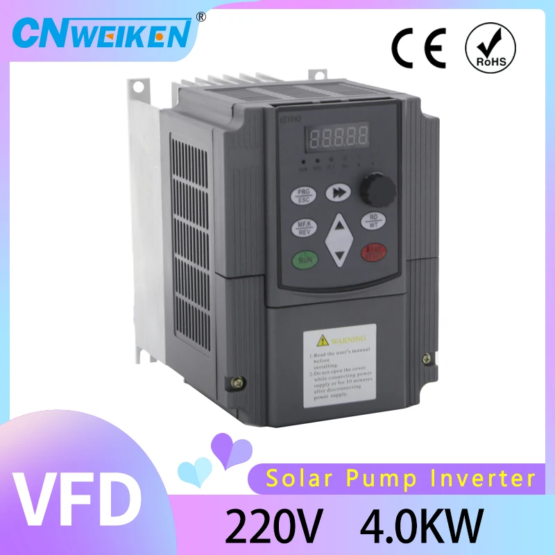 

CE 220v 4kw DC 200-400V and 220v 3 phase output solar frequency converter / ac motor drive / VFD / 50HZ solar Inverter