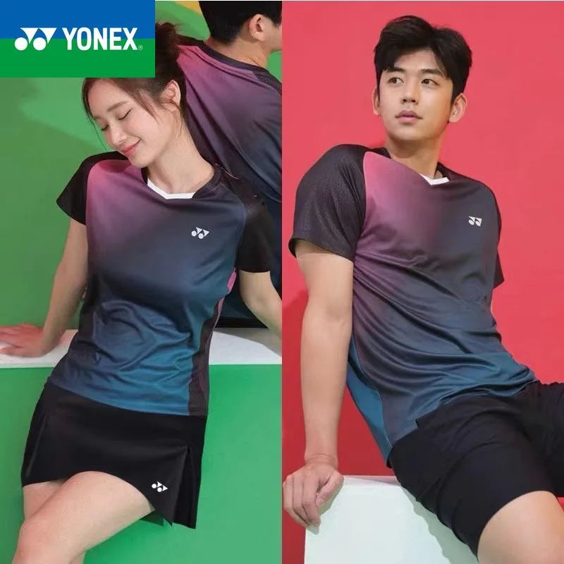 YONEX Summer Badminton Jersey Men's and Women's Clothing Quick-drying Breathable Training Uniform Short-sleeved Top short sleeve t shirt badminton uniforms