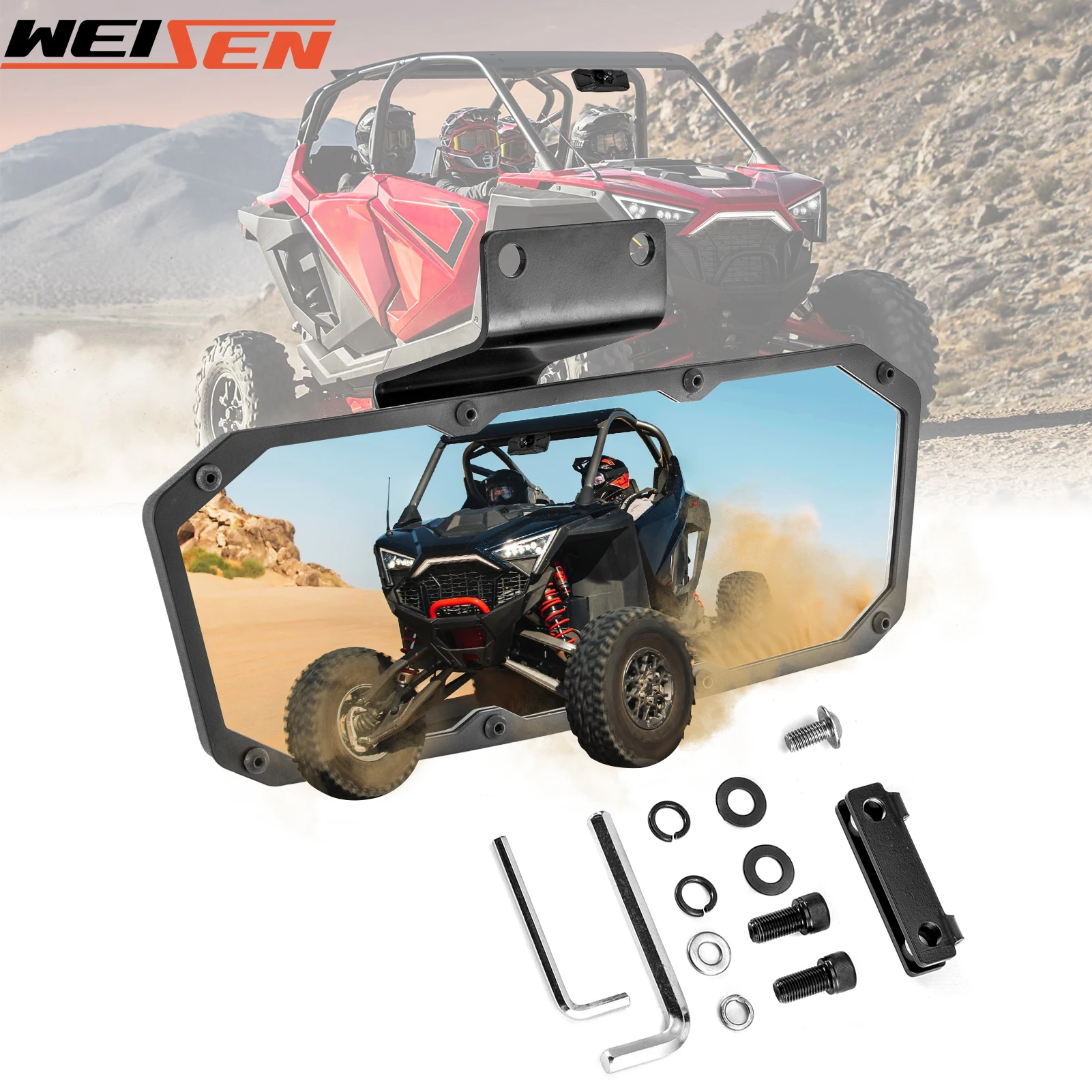 

For Polaris RZR PRO XP/Turbo R/Pro R/Trail Etc Models 360°Super Wide Angle Center Rear View Mirror Racing Rearview Mirrors