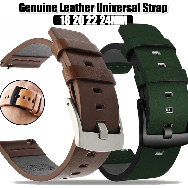 20mm 22mm Watch band Quick release Leather Strap for Samsung Galaxy Watch 3 Active2 40 44mm huawei watch gt 2 WatchBand 18 24mm