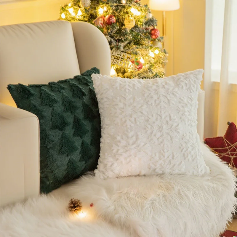 Faux Fur Christmas Pillow Cover for Winter Home Decor