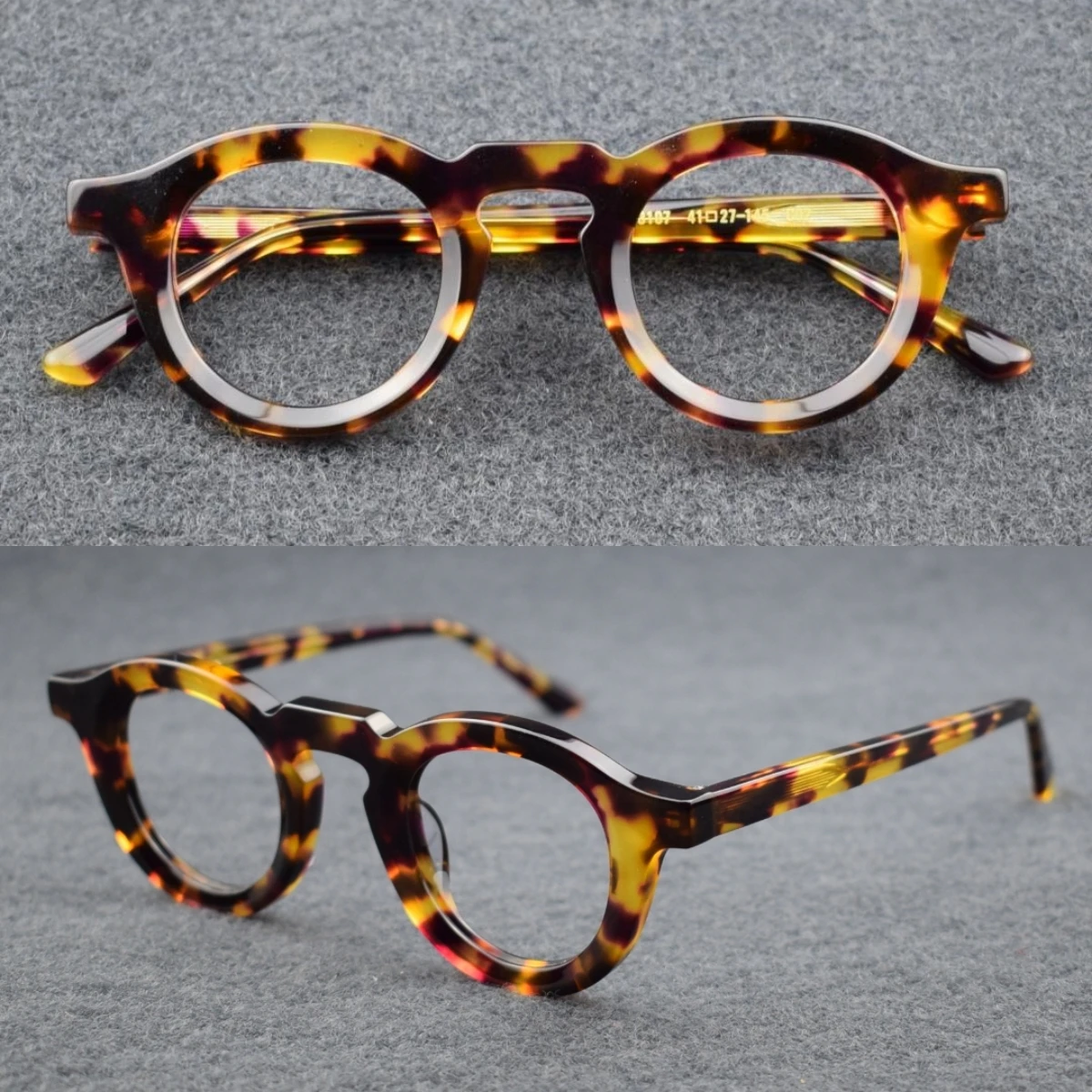 

BETSION Belgium Small RoundRetro Acetate Eyeglasses Frames Rx-able Reading Glasses Myopia Prescription Eyeglasses