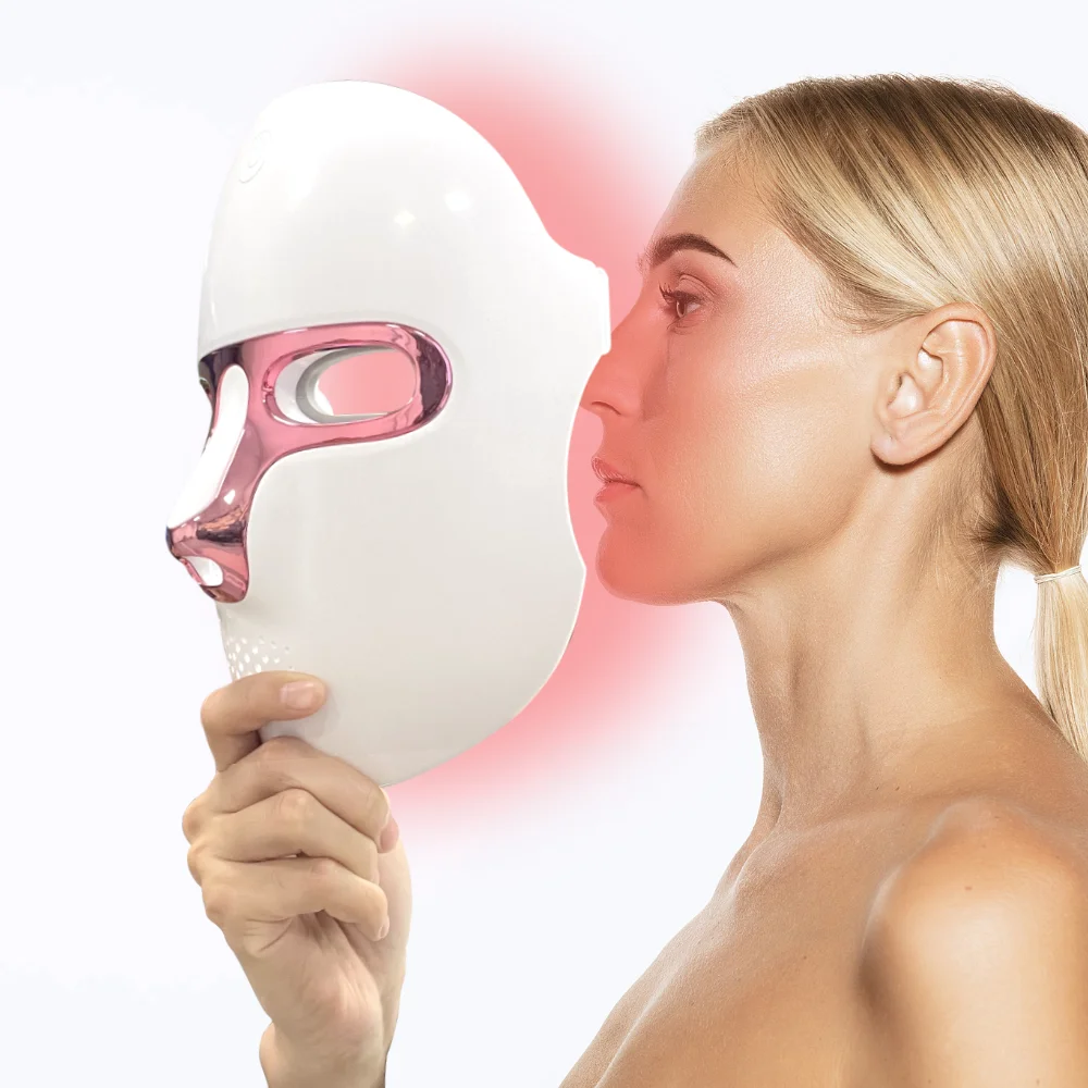 LED face mask therapy skin beauty facial skincare red light 7 colors light wireless rechargeable at home