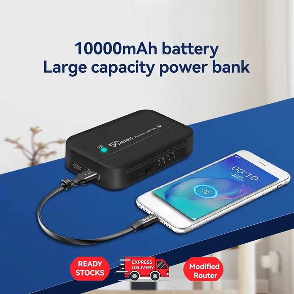 Gadgetoo Pw100 4G Power Bank Mobile Wi-Fi Hotspot 4G Pocket Wifi 10000Mah Battery Cat 4 Router