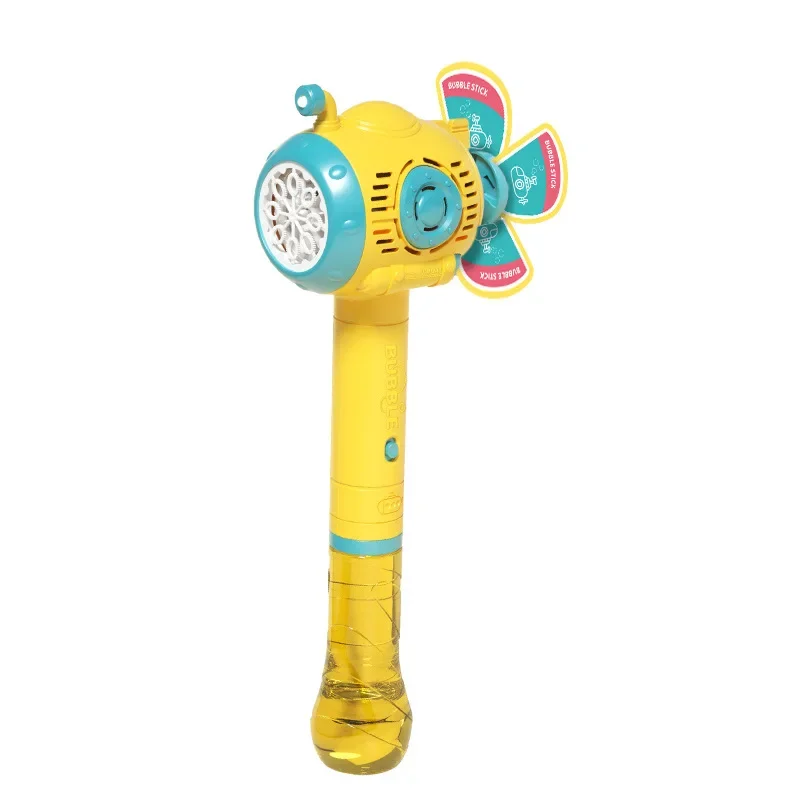 Electric Bubble Gun Hand-Held Windmill Fully Automatic Soap Bubble Maker Machine Cute Toy Summer Outdoor Toy for Kids Gifts