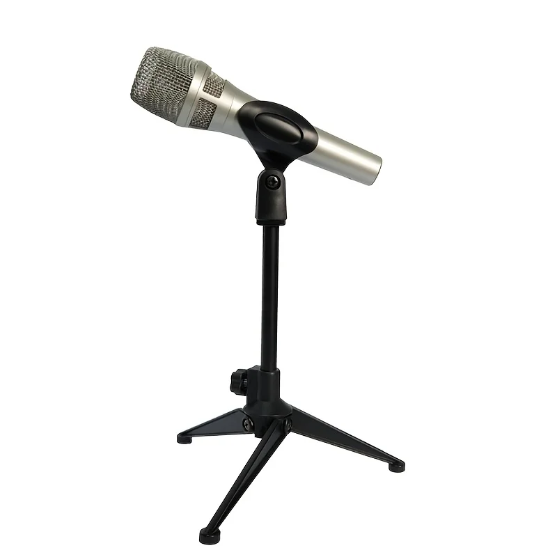 조정 가능한 마이크 스탠드, 휴대용 삼각대 데스크탑 지지대, 접이식, 사무실 및 녹음 스튜디오에 적합
