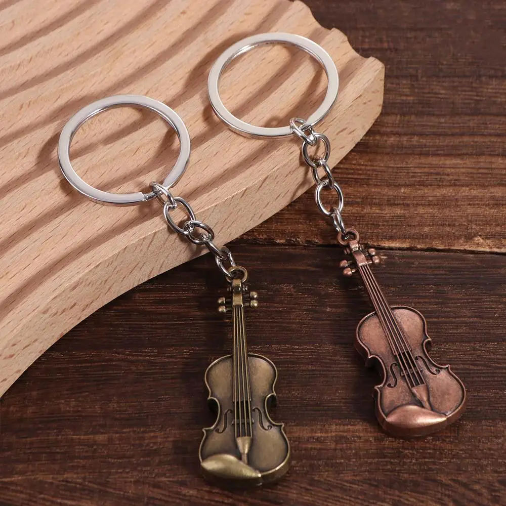 Lyricalist Kleine viool sleutelhanger - 6x miniatuur metalen
