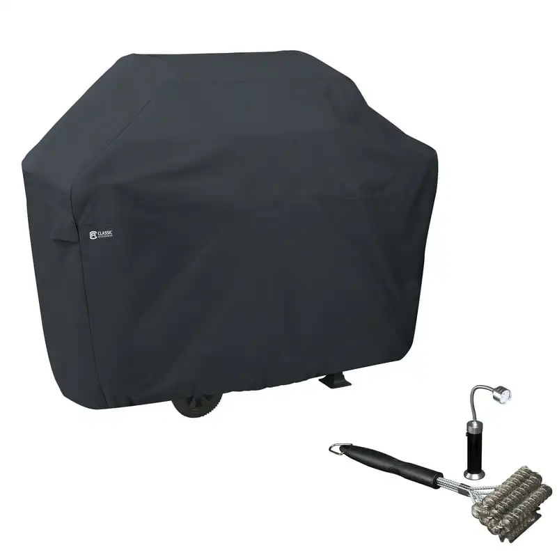 

64 Inch BBQ Grill Cover with Coiled Grill Brush & LED Light Smoke generator Bbq grill cover Funda barbacoa exterior Charcoal gr