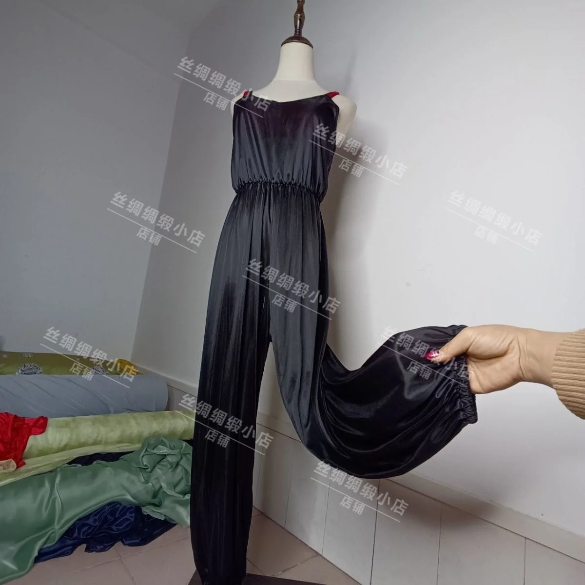 Summer Spring Glossy Sleeveless Jumpsuits Women Losse Rompers One-piece High Waist Silk Tight Satin Harem Pants