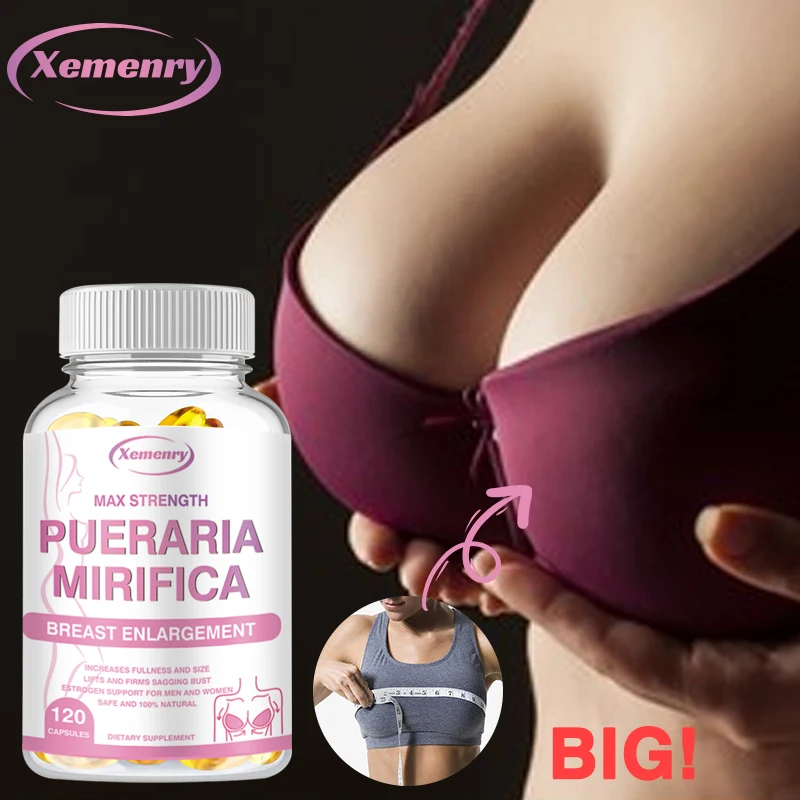 Organic Pueraria Mirifica Capsules - Breast Growth Capsules for Women, Non-GMO