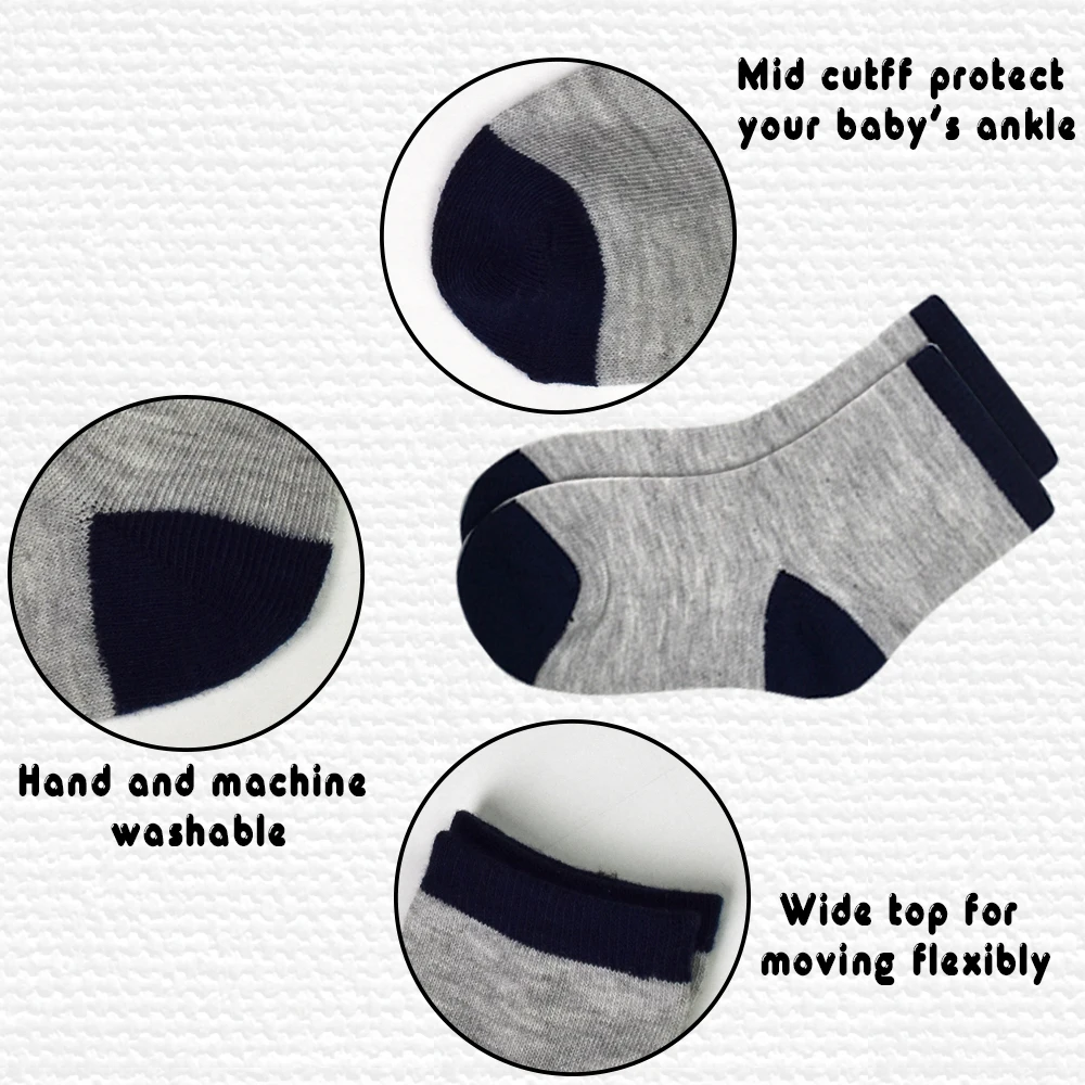 24 Pairs （Boy Toddler Baby Crew Socks （1-14Years Old） Soft breathable Socks For Toddlers kids Boys Girls 5