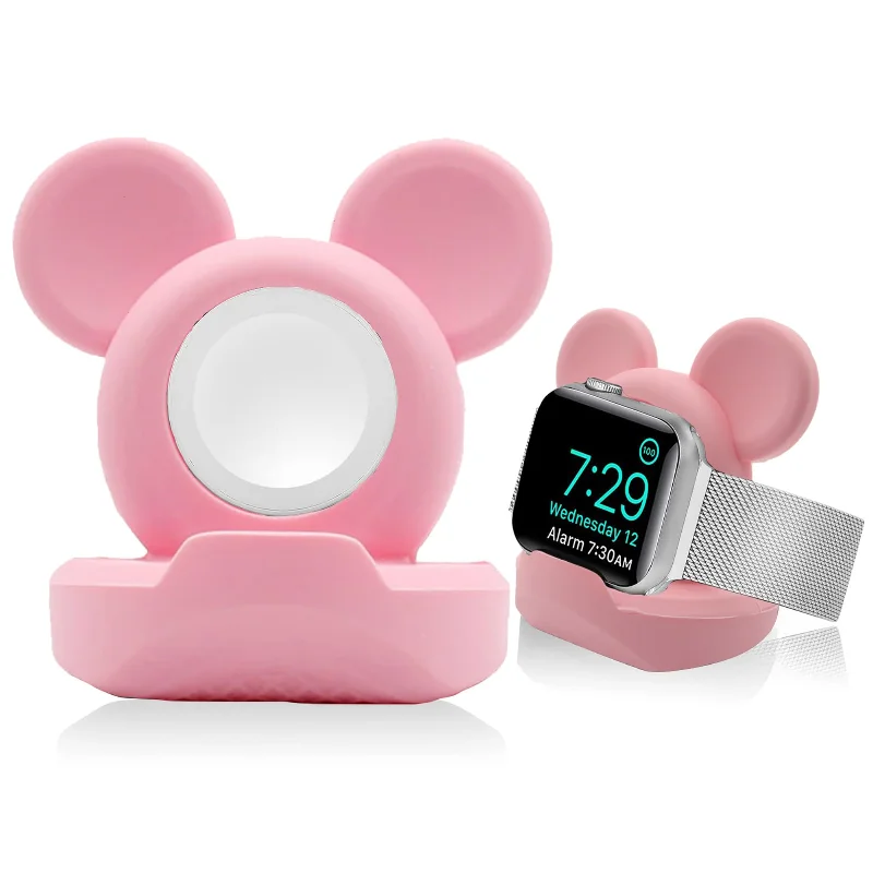 Apple Watch Charger Stand Apple Watch Charging Bracket Desktop Stand For Apple Watch Series 9 8 7 6 SE 5 and 4 iWatch Silicone Charger 45mm 44mm 42mm 41mm 40mm