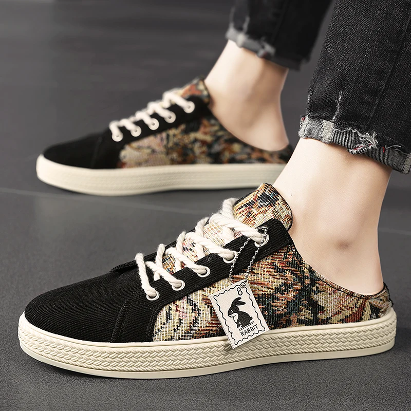 Fashion Casual Shoes for Men Summer Half Slippers Platform Male Sport Shoes Outdoor Slip on Walking Shoes Lightweight Sneakers 4