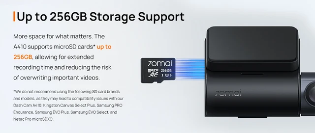 70mai Dash Cam A410 ドライブレコーダー 前後2カメラ Amazon.co.jp: 【前後2カメラ 370万画素超強暗視】 70mai Dash