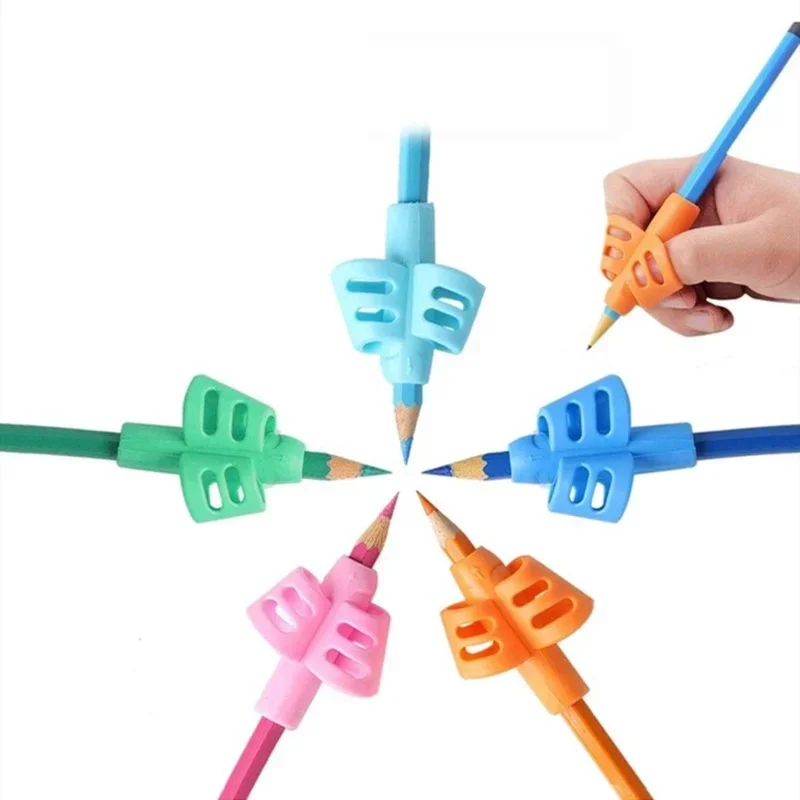 Children Writing Pencil Pen Holder 3/6pcs Kids Learning Practise Silicone Pen Aid Grasp Posture Correction Device for Students pen holder,pen and brush holder
