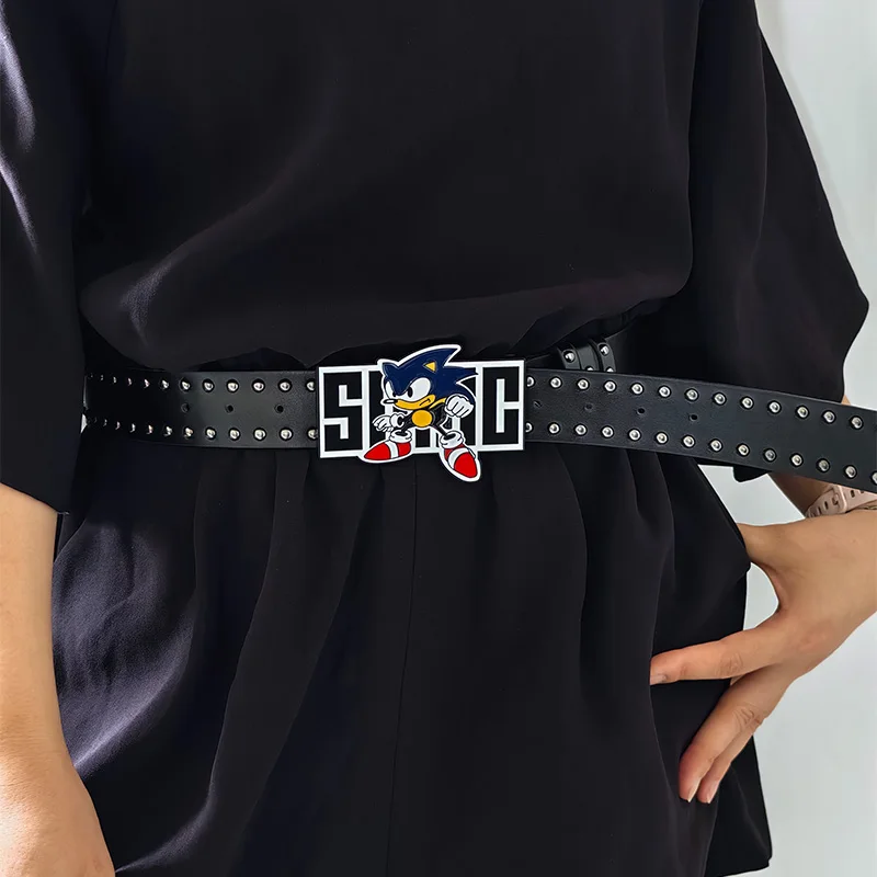 Übertrieben INS Harajuku Y2K Tausend Nächte Schwarz Speed Boy Gürtel Abgeschnitten Verzierte Dekoration Gürtel Street Style Für Männer Frauen Chi