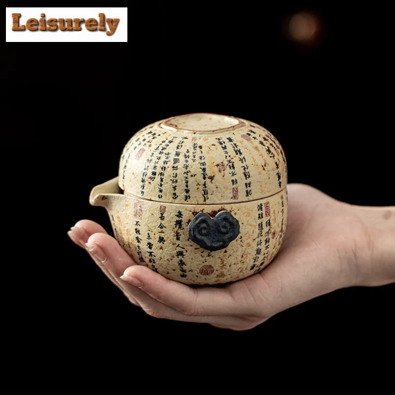 Orchid Pavilion Preface Firestone Red Travel Tea Set Kit Boutique 1 Pot 3 Cups Tea Brewing Organizer Portable Camping Tote Bag