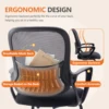 JHK Ergonomic Office Chair No Wheels with Comfy Armrest and Mesh Lumbar Support Back Basket Design for Guest Reception 4